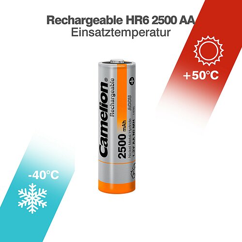 2x Camelion NiMH AA Mignon 2500mAh HR6 Classic Akku mit Aufbewahrungsbox