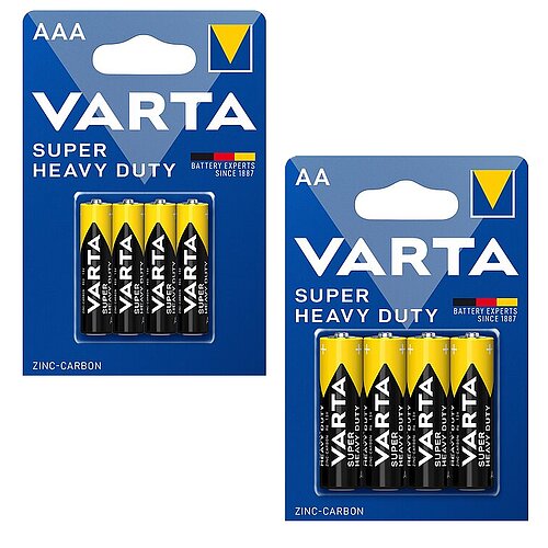 Varta Super Heavy Duty AA Mignon & AAA Micro Zink Kohle Batterien - 80er Paket Varta Super Heavy Duty AA Mignon & AAA Micro Zink Kohle Batterien - 80er Paket