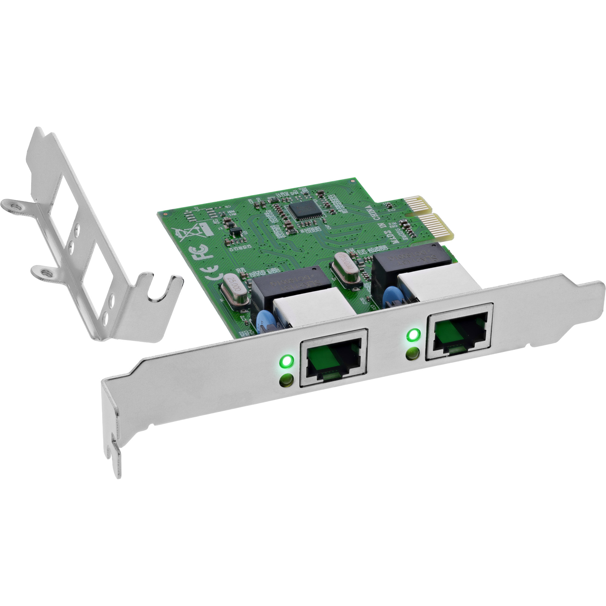 InLine® Dual Gigabit Netzwerkkarte, 2x RJ45 1Gb/s, PCIe x1, inkl. LP Slotblech InLine® Dual Gigabit Netzwerkkarte, 2x RJ45 1Gb/s, PCIe x1, inkl. LP Slotblech