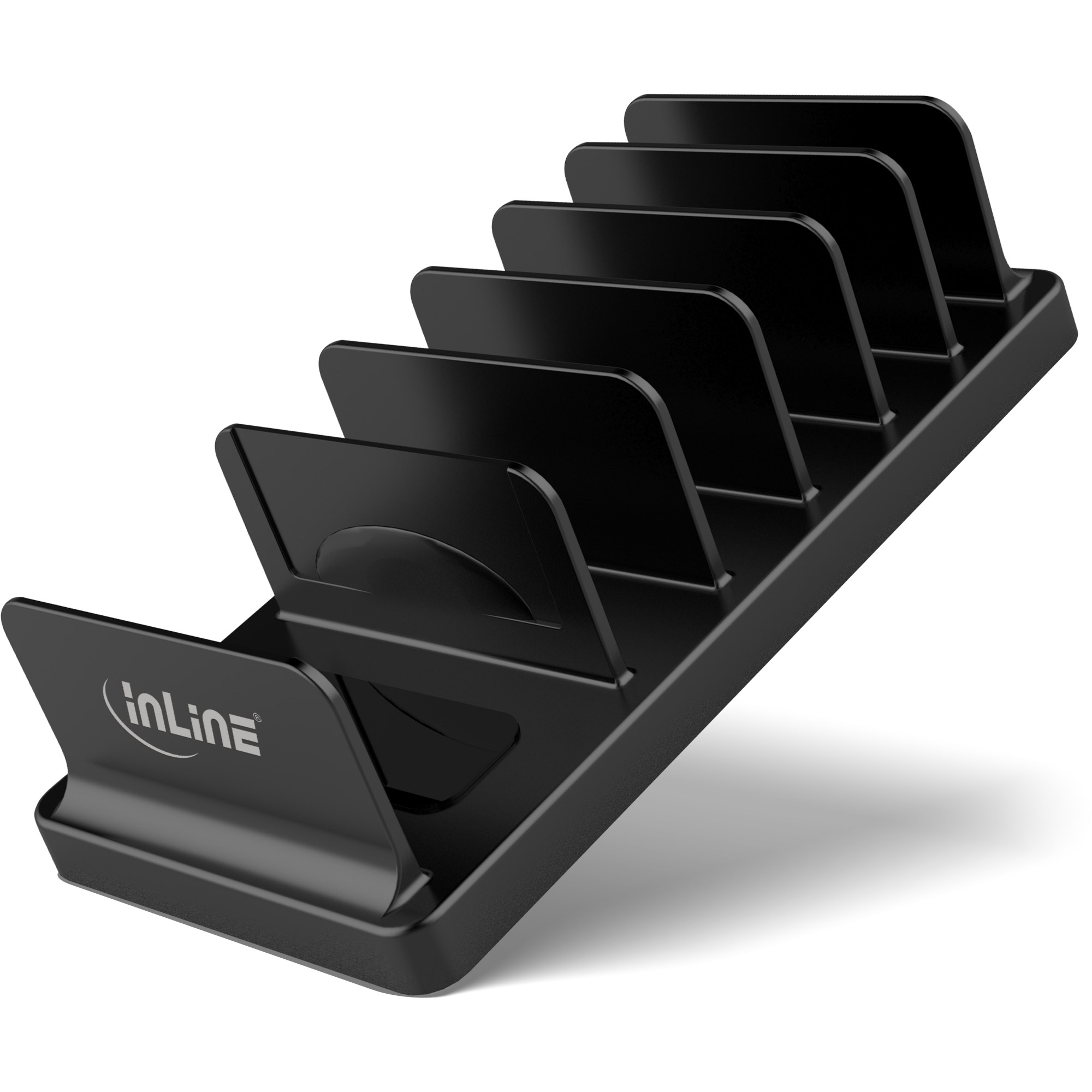 Inline® Multi-Stand mit 6 Fächern für Schreibtisch / Regal, schwarz