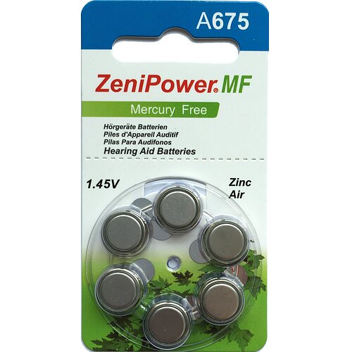 6x Typ 675 PR44 ZeniPower Hörgerätebatterien - Blau 6x Typ 675 PR44 ZeniPower Hörgerätebatterien - Blau