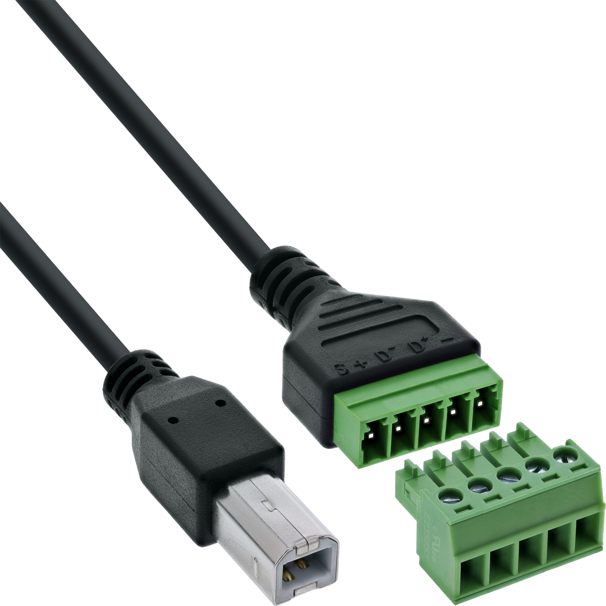 InLine® USB-B Stecker an Terminalblock, 5-polig, mit Kabel InLine® USB-B Stecker an Terminalblock, 5-polig, mit Kabel