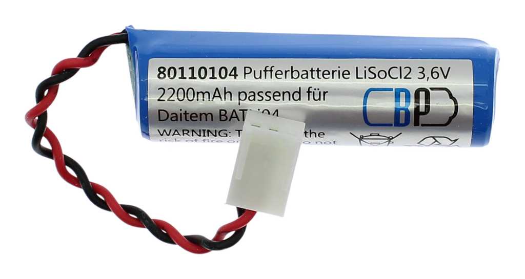 Pufferbatterie LiSoCl2 3,6V 2000mAh ersetzt DAITEM BATLi04 Pufferbatterie LiSoCl2 3,6V 2000mAh ersetzt DAITEM BATLi04