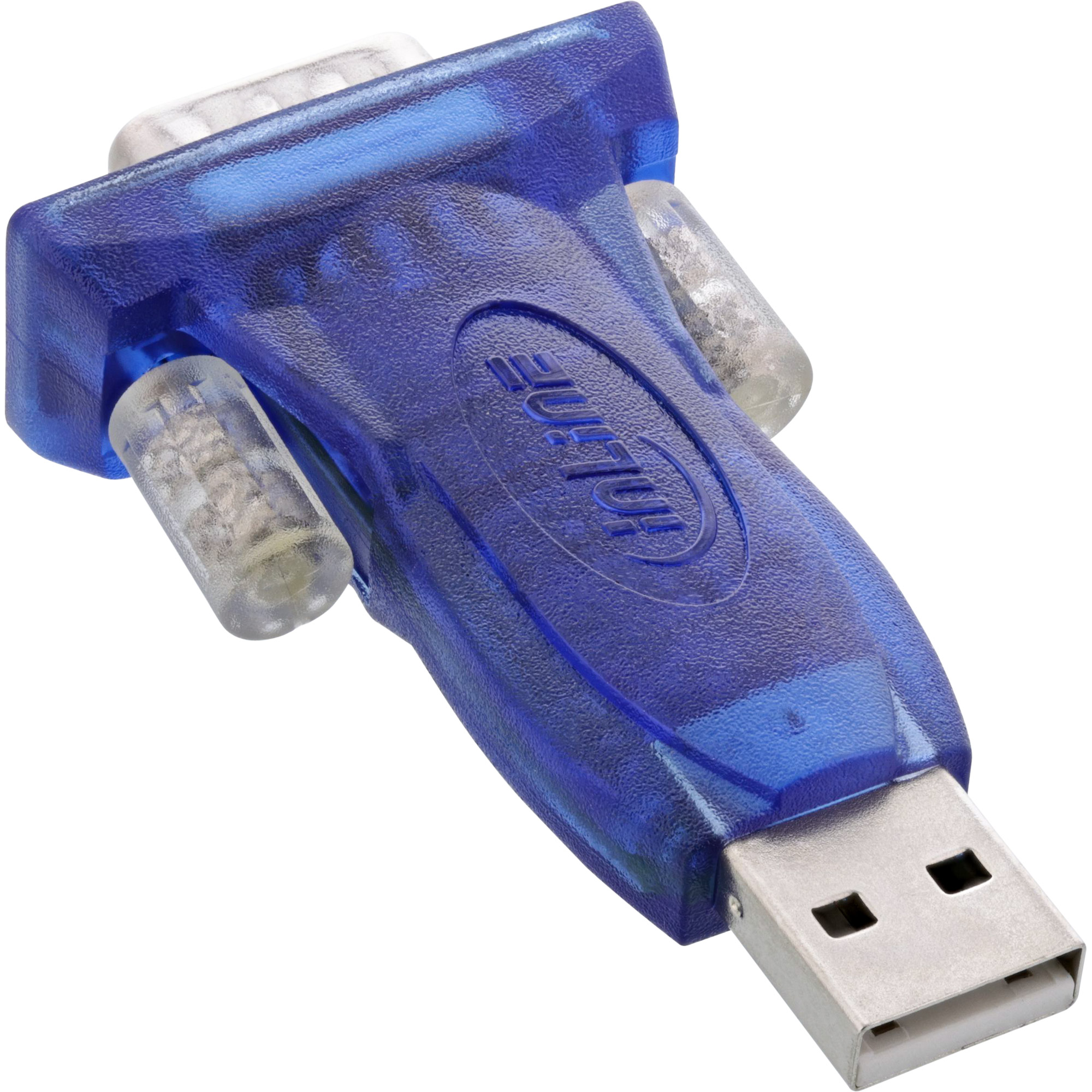 Inline® USB zu Seriell Adapter, ST A an 9pol Sub D ST, mit USB VerLängerung 0,8m