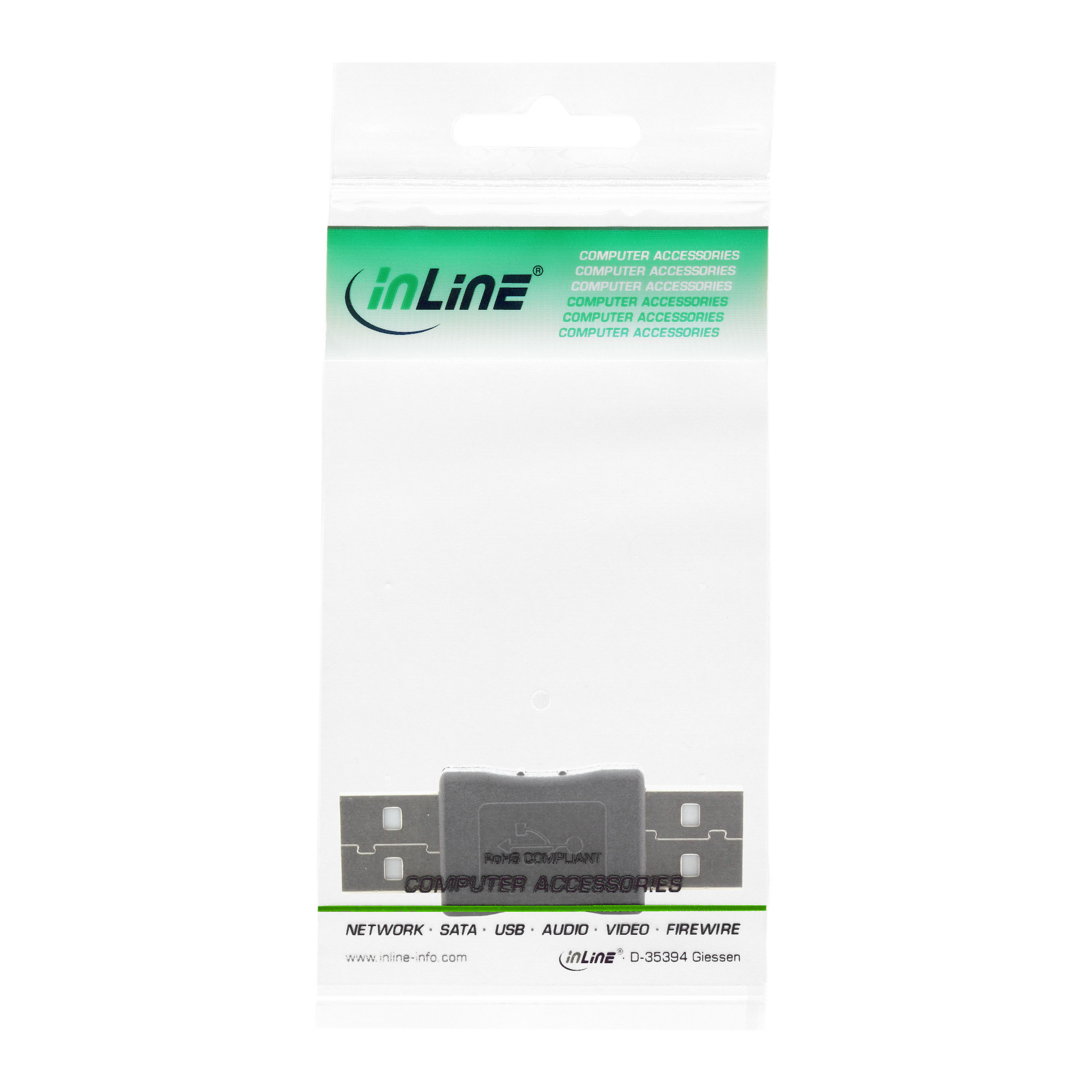 Inline® USB 2.0 Adapter, Stecker A auf Stecker A