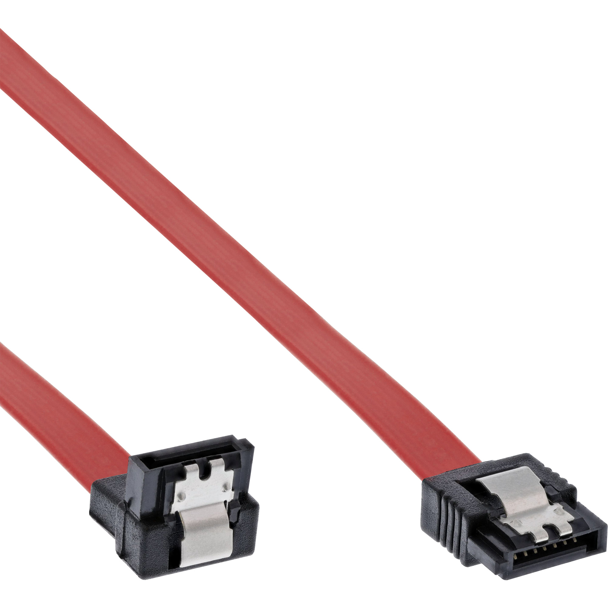 Inline® SATA Anschlusskabel abgewinkelt, mit Sicherheitslasche, 0,7m