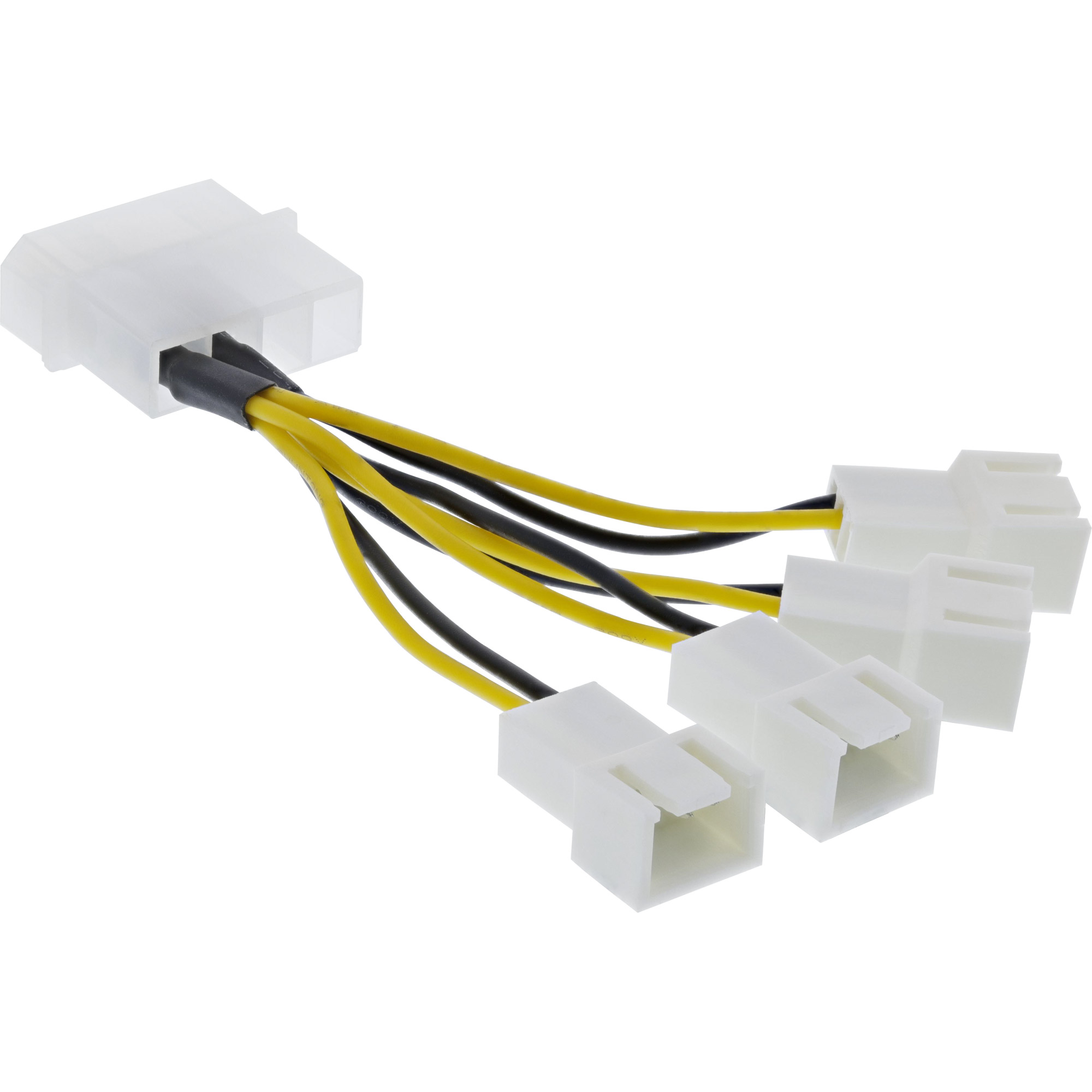 Inline® Lüfter Adapterkabel, 4x Lüfter 3pol. an 13,34cm (5,25")