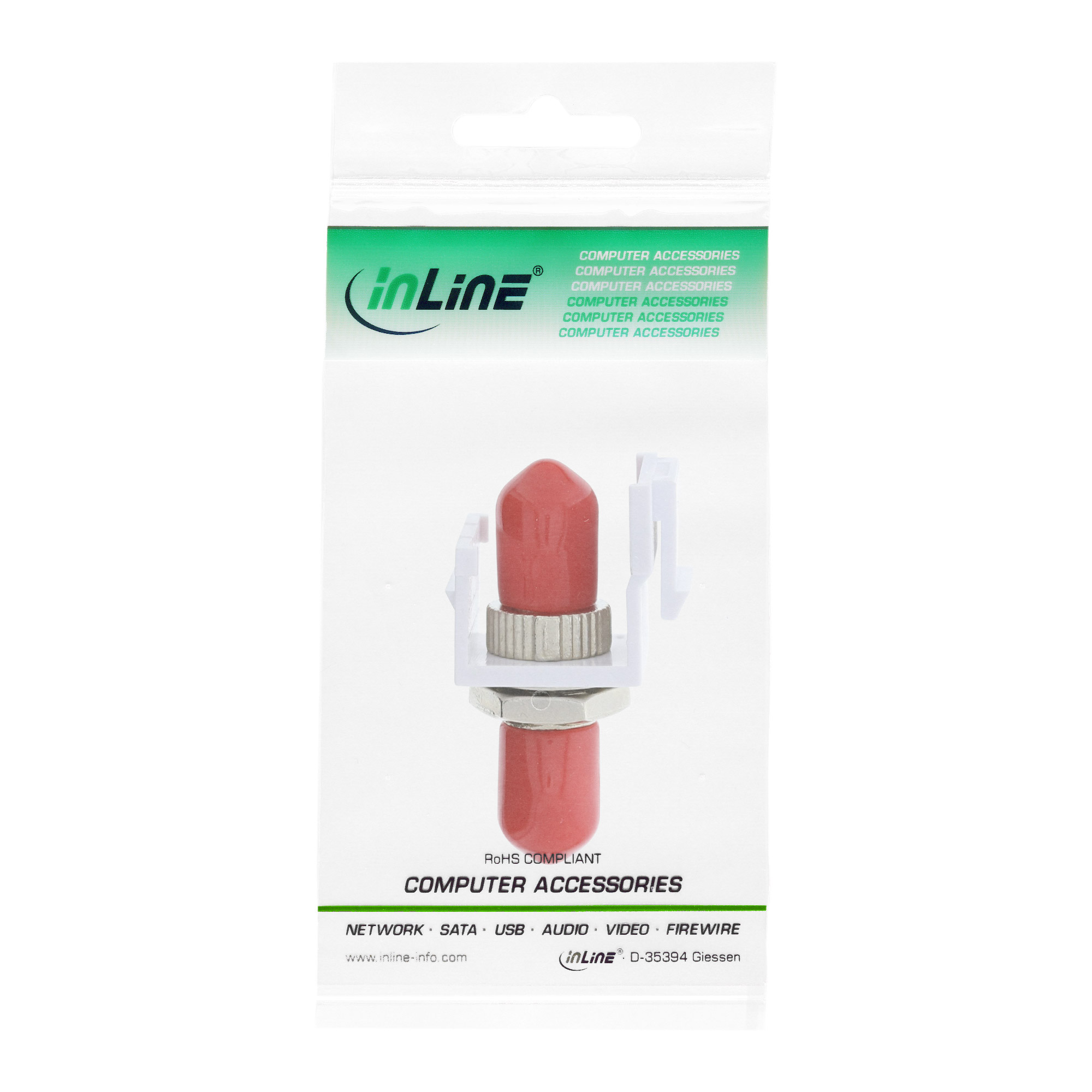 Inline® LWL Keystone Snap-in Kupplung, Simplex ST/ST, multimode, Keramik-Hülse