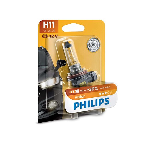 Philips H11 12V 55W PGj19-2 Vision + 30% 1 Stück Blister