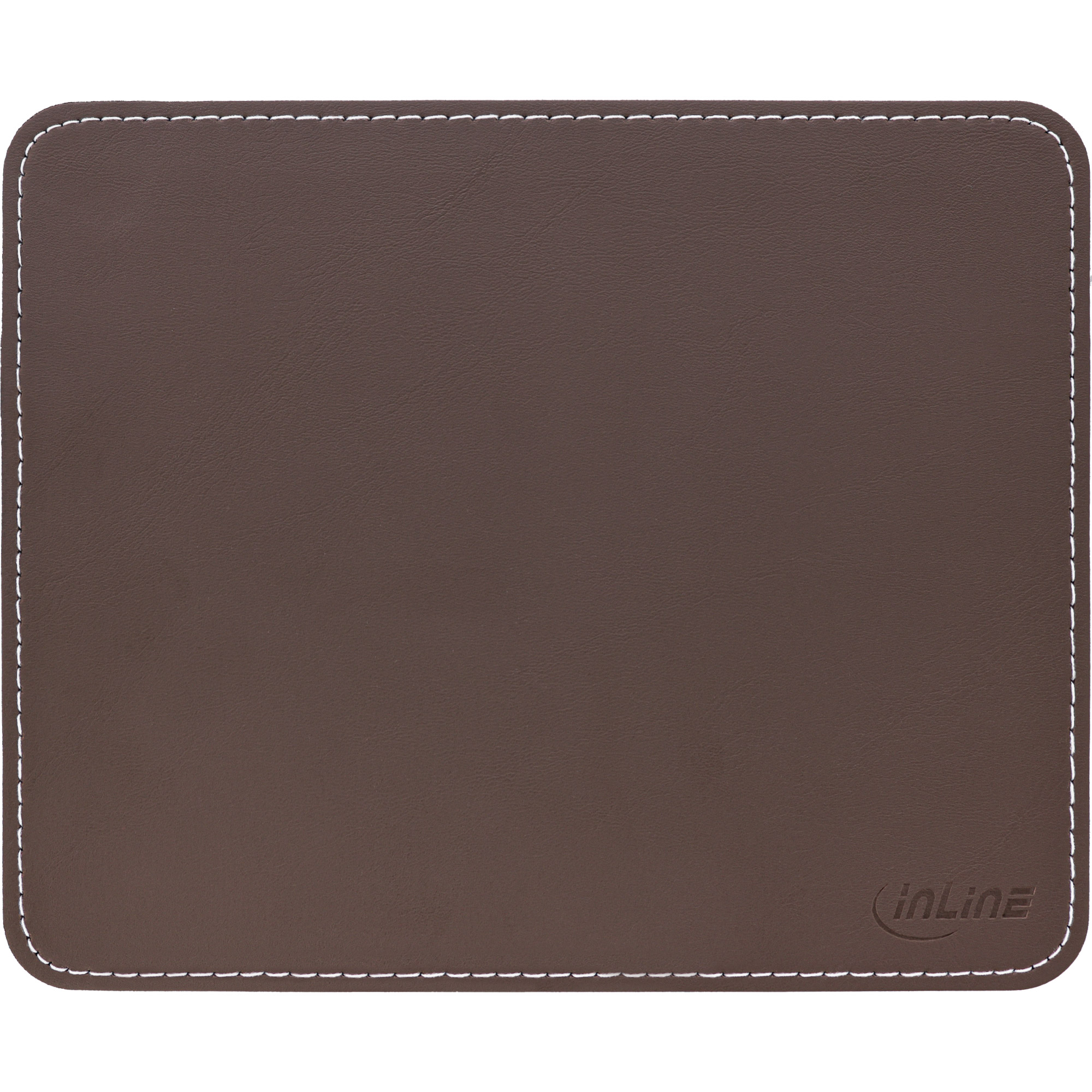 Inline® Maus-Pad Premium Kunstleder braun, 255x220x3mm