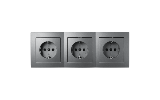 Steckdosen Set McPower Flair ''Beginner 3S'' 4-teilig, anthrazit