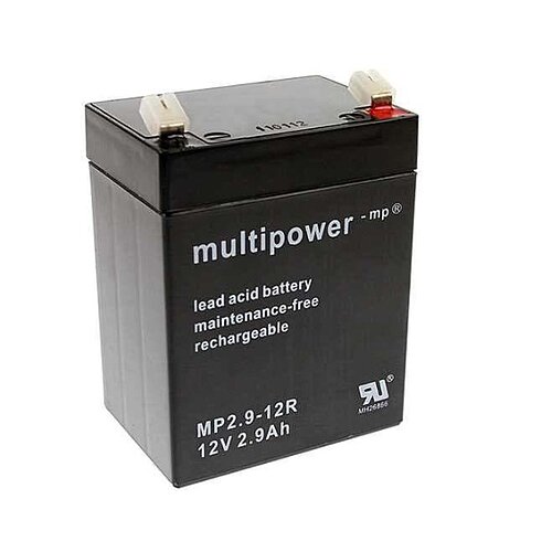 Multipower MP2.9-12R AGM Akku 12 V 2,9 Ah - 4,8 mm Faston Anschluss