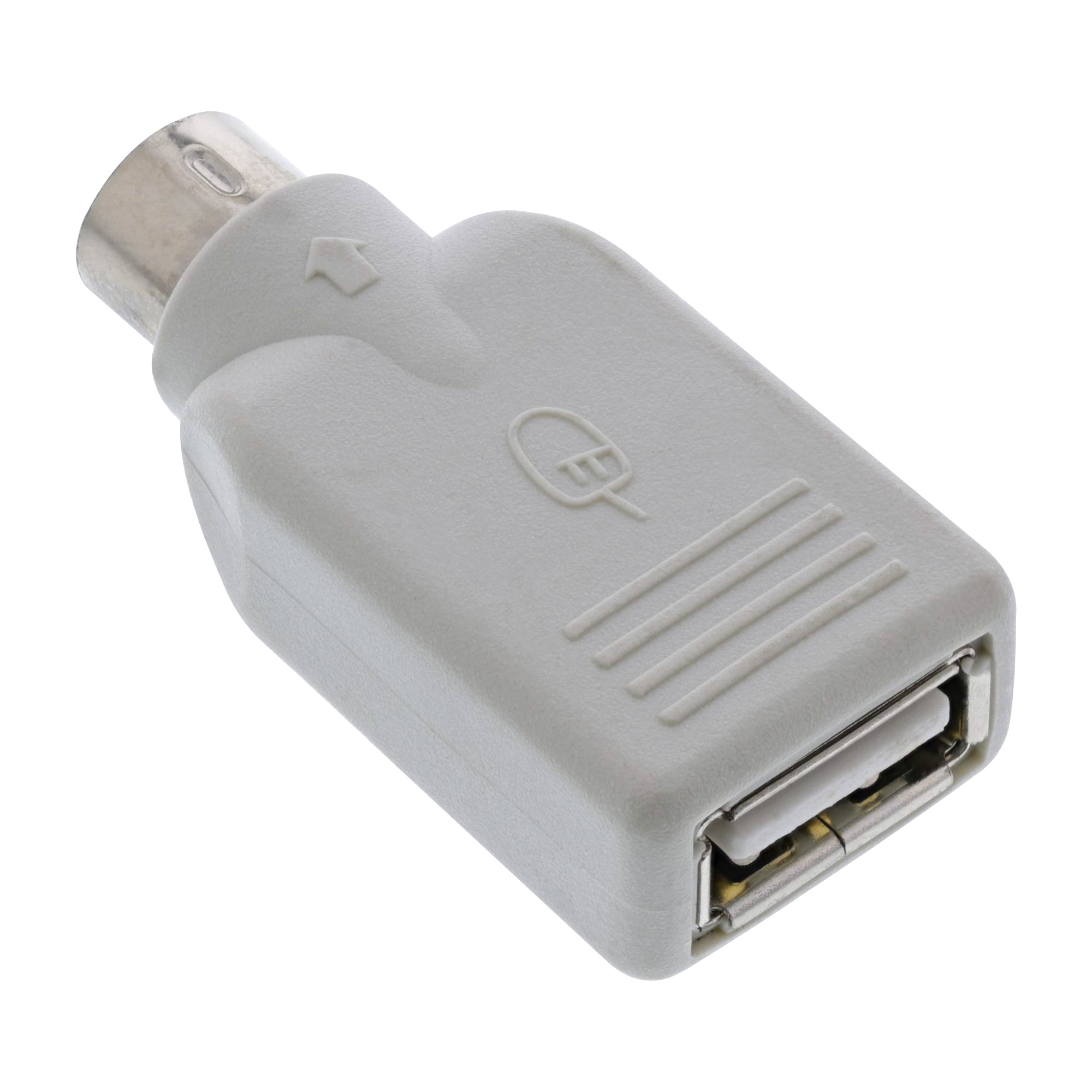 Inline® USB PS/2 Adapter, USB Buchse A auf PS/2 Stecker