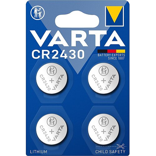 Varta CR2430 Lithium Knopfzelle 3V Batterie 4er Verpackung