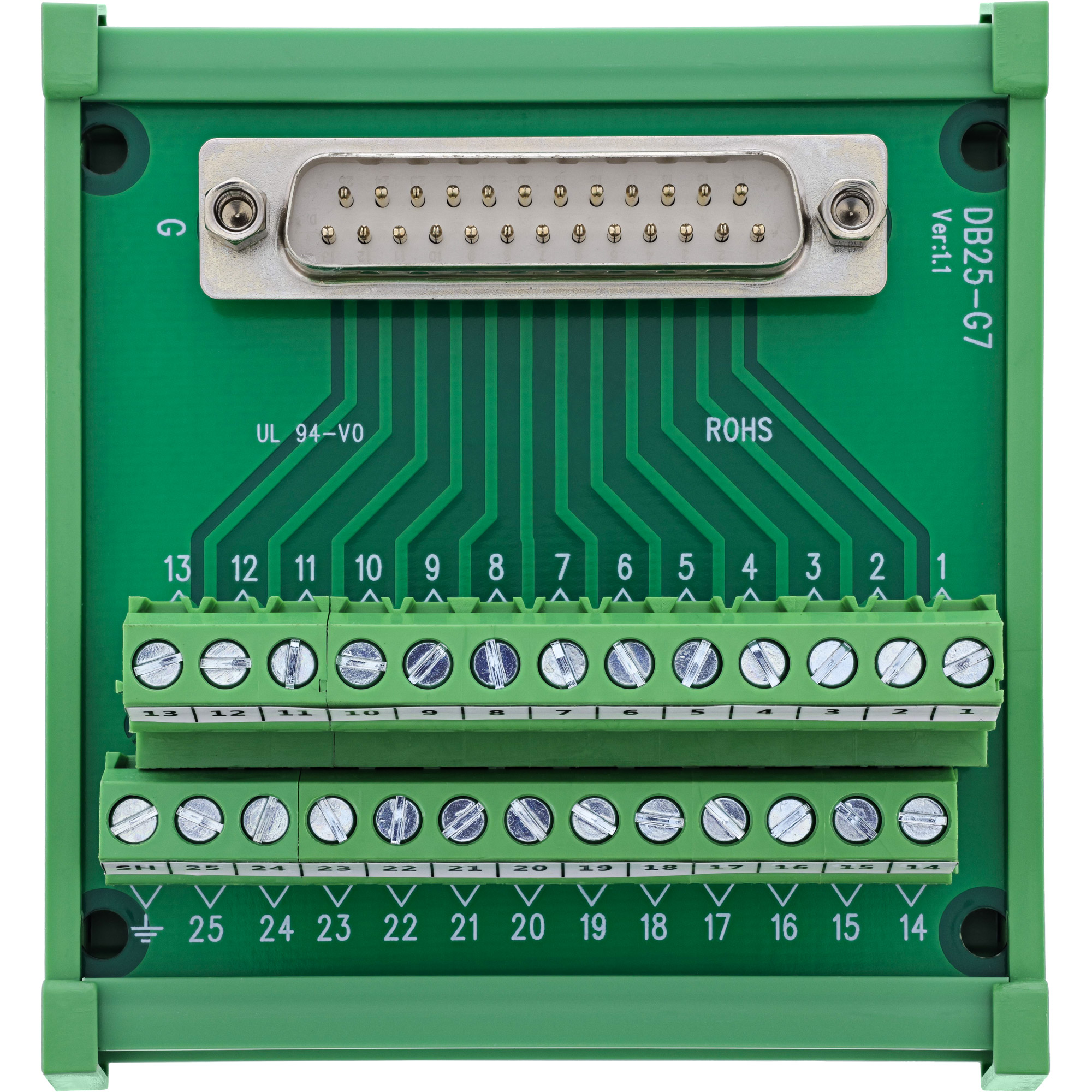 InLine® D-Sub 25 Terminalblock, Stecker , Schraubklemme, für Hutschiene