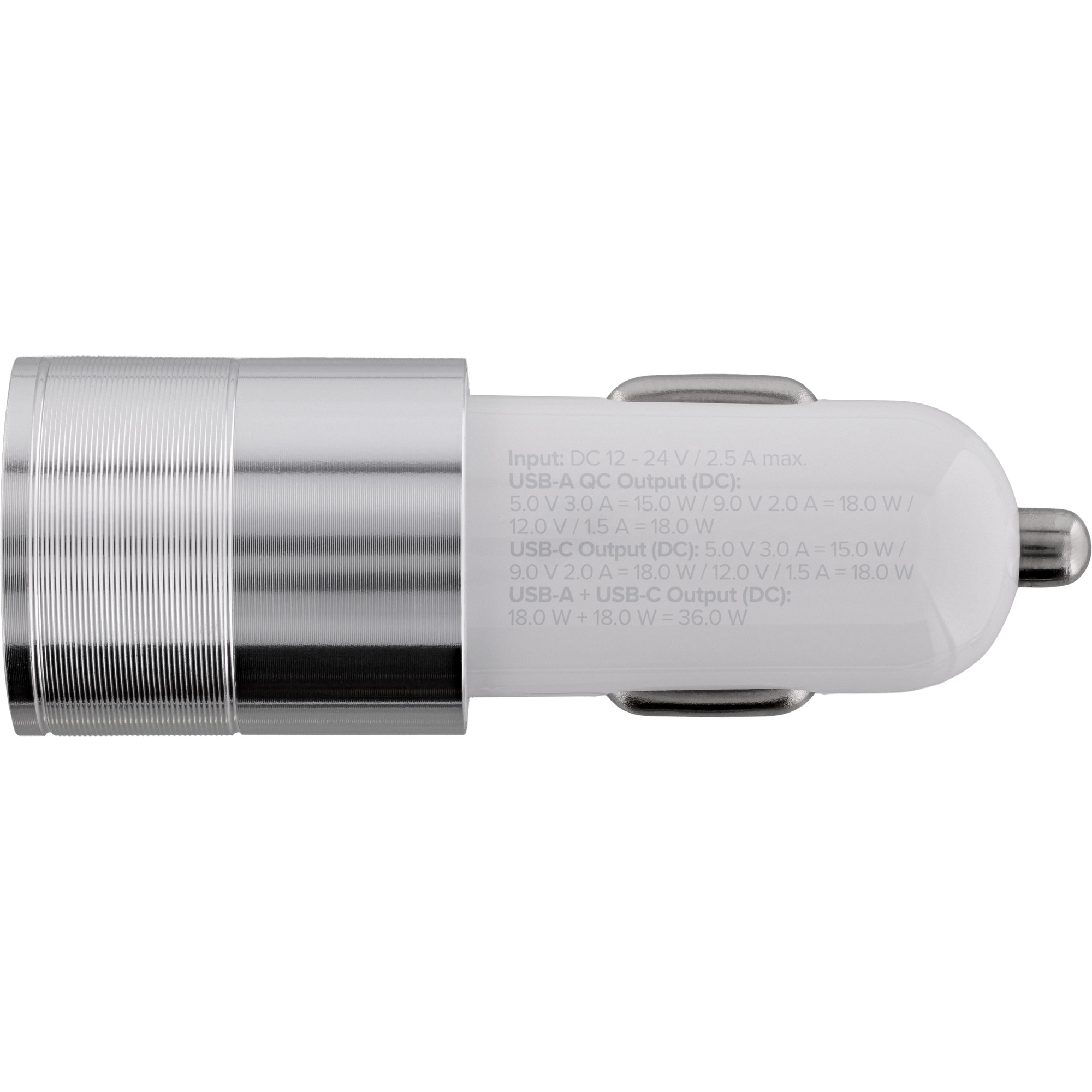Inline® USB KFZ Stromadapter Quick Charge 3.0, 12/24VDC zu 5V DC/3A, USB-A+USB-C