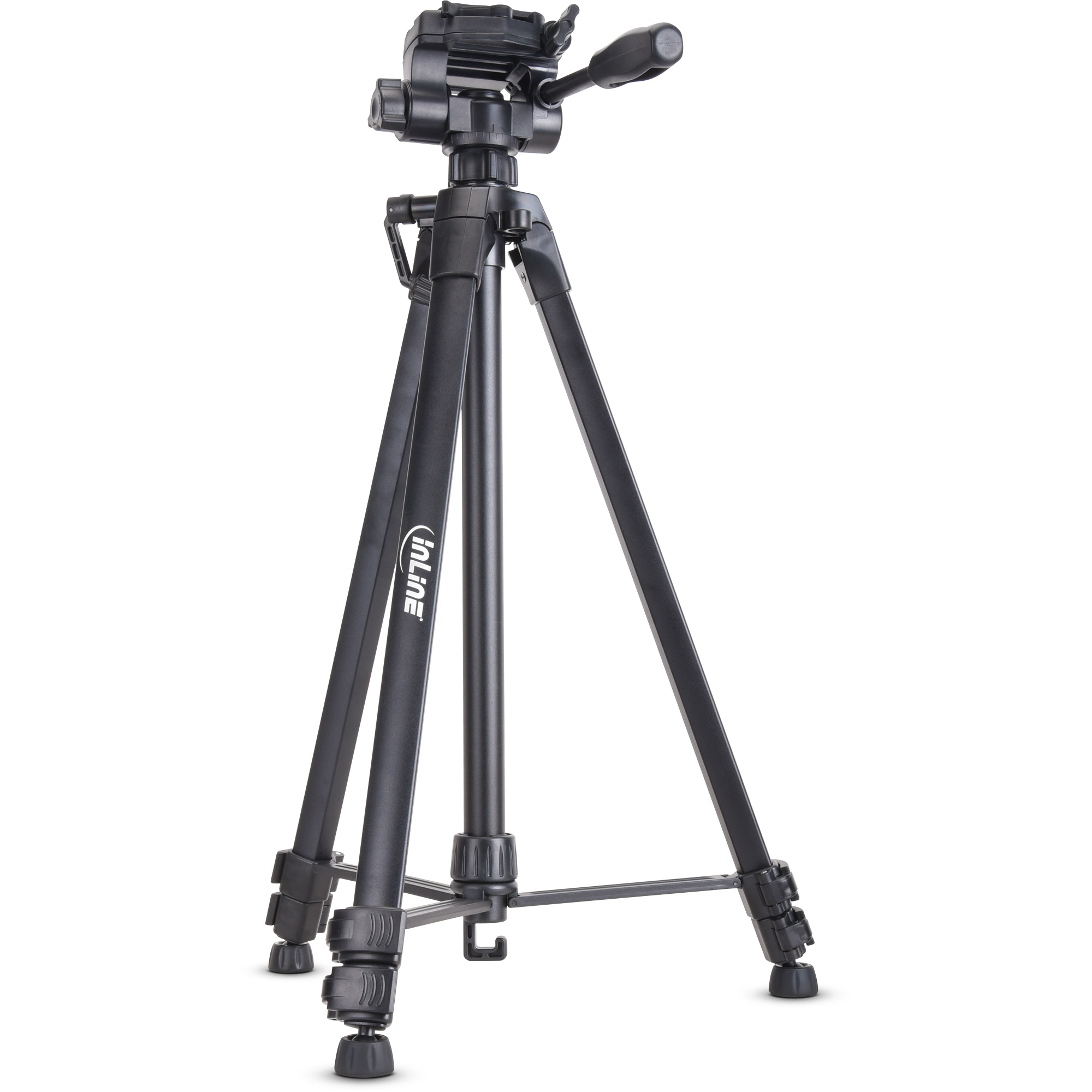 Inline® Stativ für Digitalkameras und Videokameras, Aluminium, schwarz