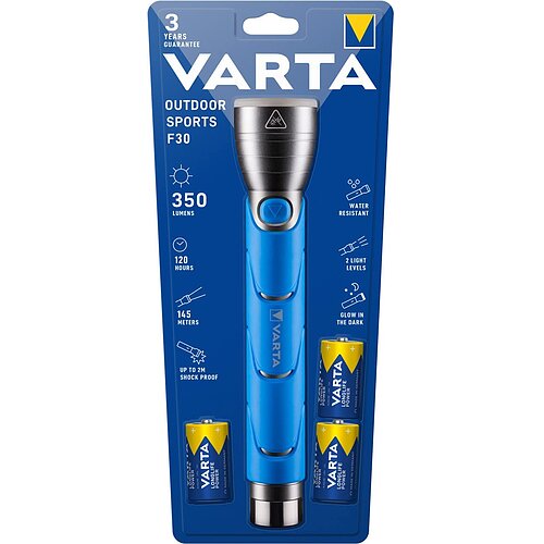 Varta Outdoor Sports F30 Taschenlampe 18629 - inkl. Batterien