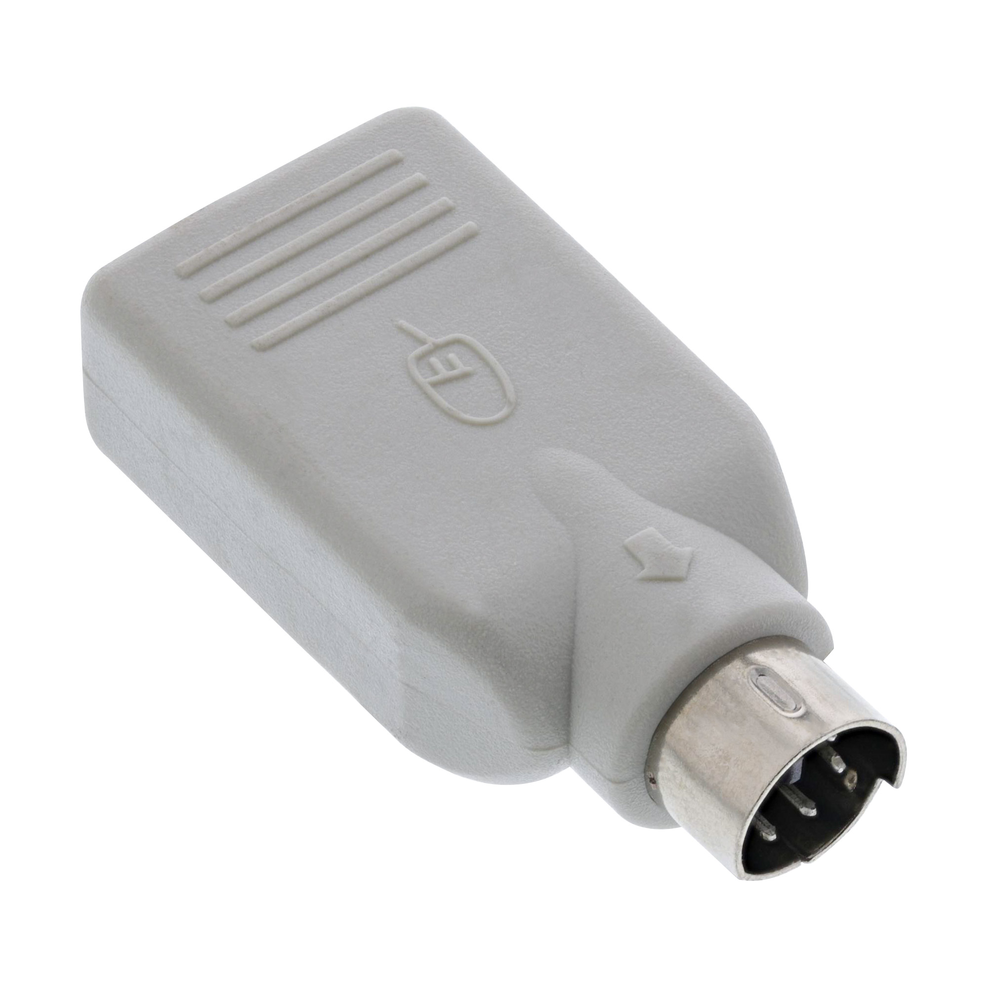 Inline® USB PS/2 Adapter, USB Buchse A auf PS/2 Stecker