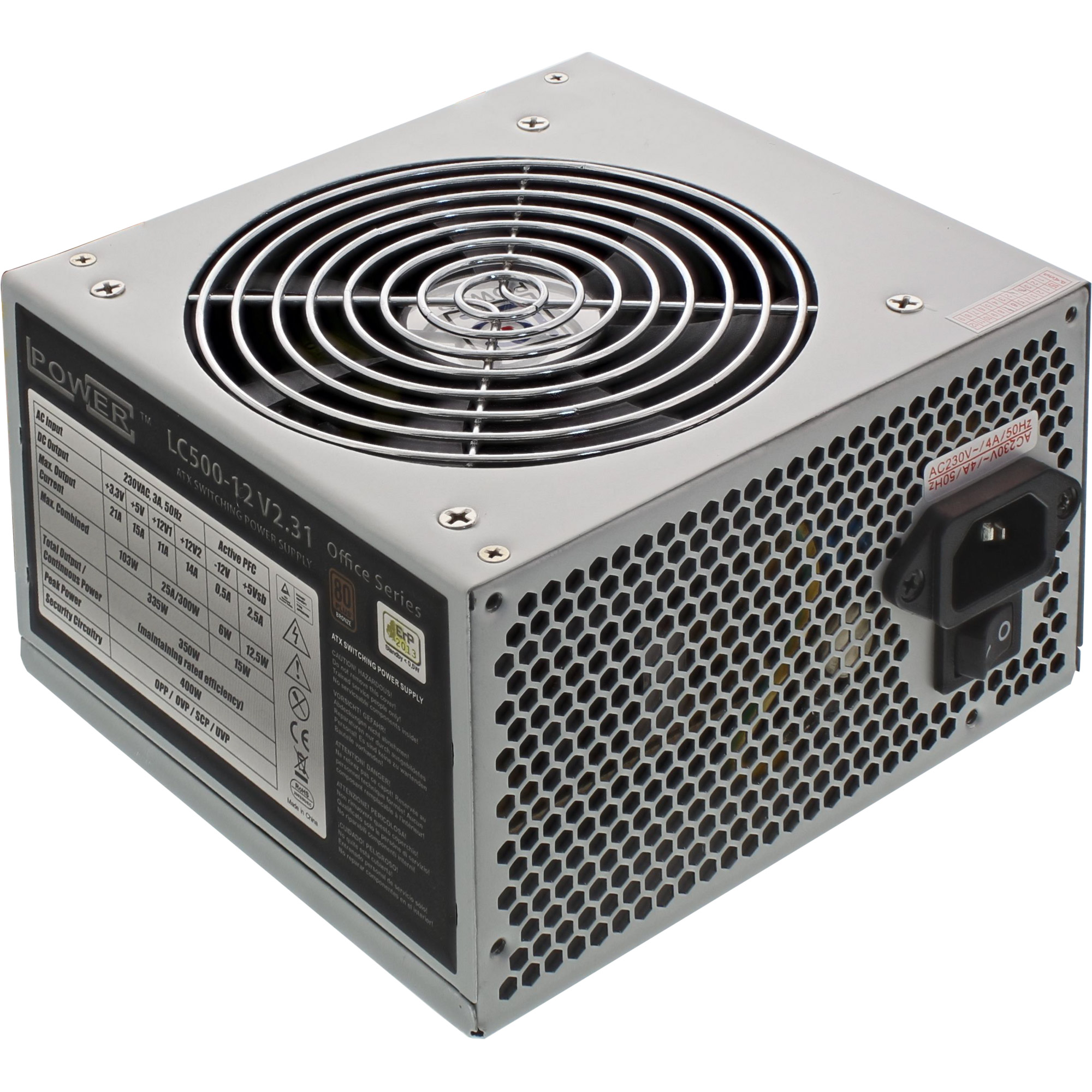 LC-Power LC500-12 V2.31, ATX-Netzteil Office-Serie, 400W, 80+ BRONZE LC-Power LC500-12 V2.31, ATX-Netzteil Office-Serie, 400W, 80+ BRONZE