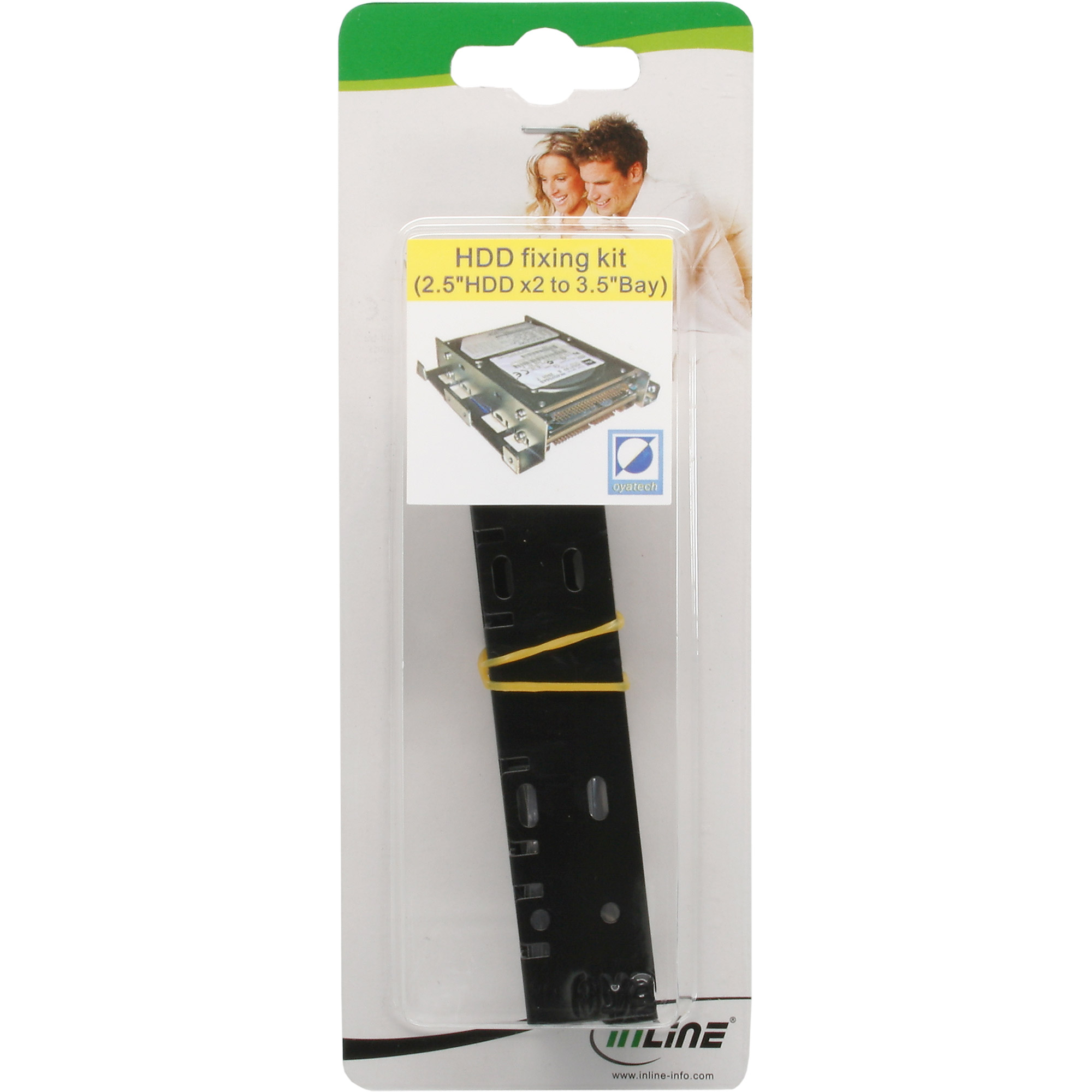 Inline® HDD/SSD Einbauschienen, 2x 6,35cm (2,5") zu 8,89cm (3,5"), schwarz