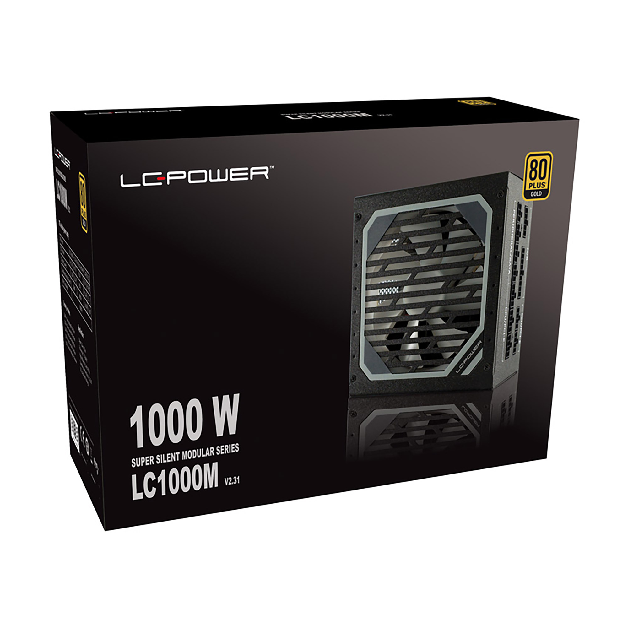 LC-Power LC1000M V2.31, ATX-Netzteil Super Silent Modular Serie, 1000W, 80 PLUS