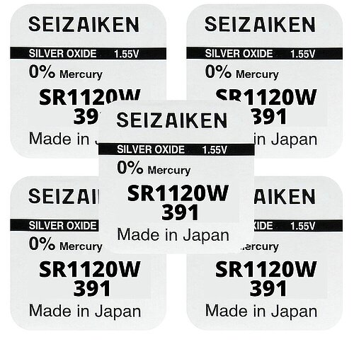 5x SR1120W SR55 391 Silberoxid Batterie Seizaiken 1,55 V