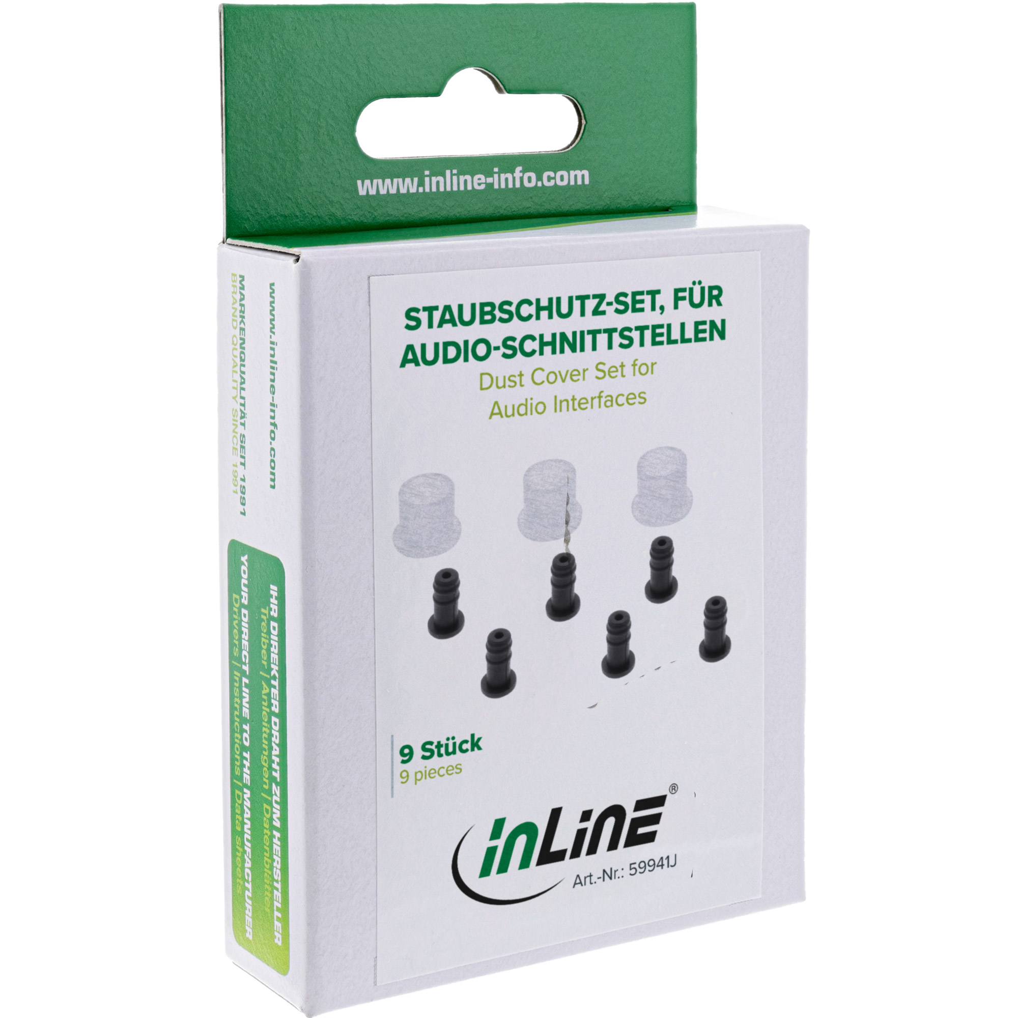 Inline® Staubschutz-Set, für Audio-Schnittstellen (Cinch, 3,5mm), 9-teilig