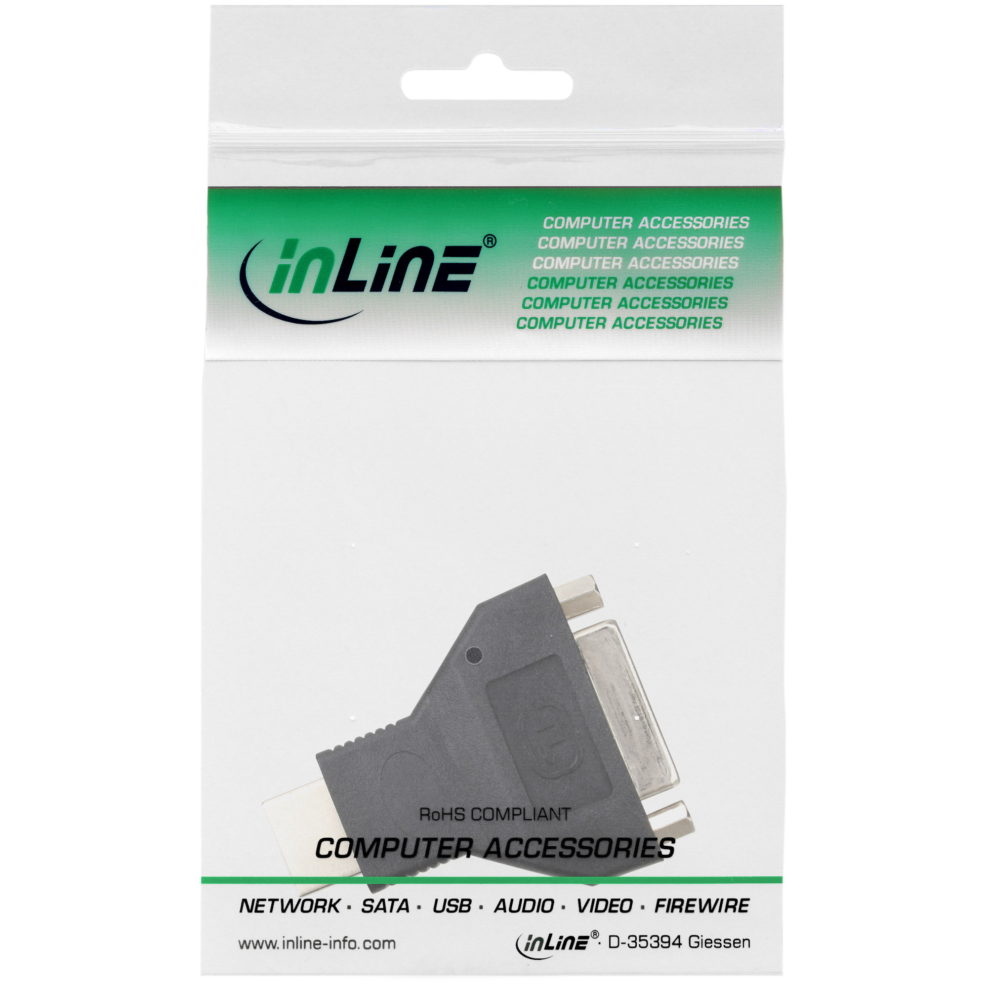 Inline® HDMI-DVI Adapter, HDMI Stecker auf DVI Buchse