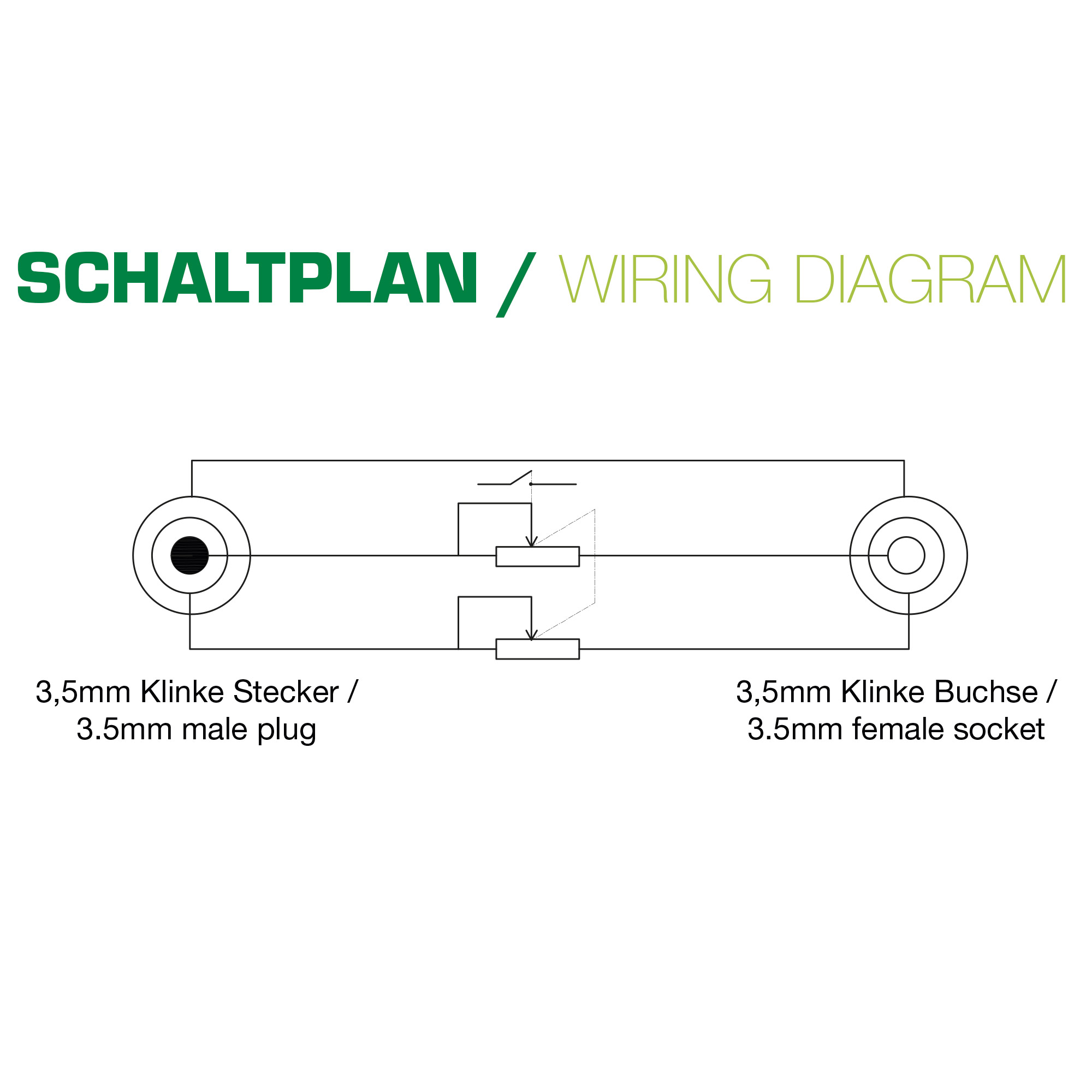 0.25m - Inline® Slim Audio Kabel Klinke 3,5mm ST / BU, mit Lautstärkeregler