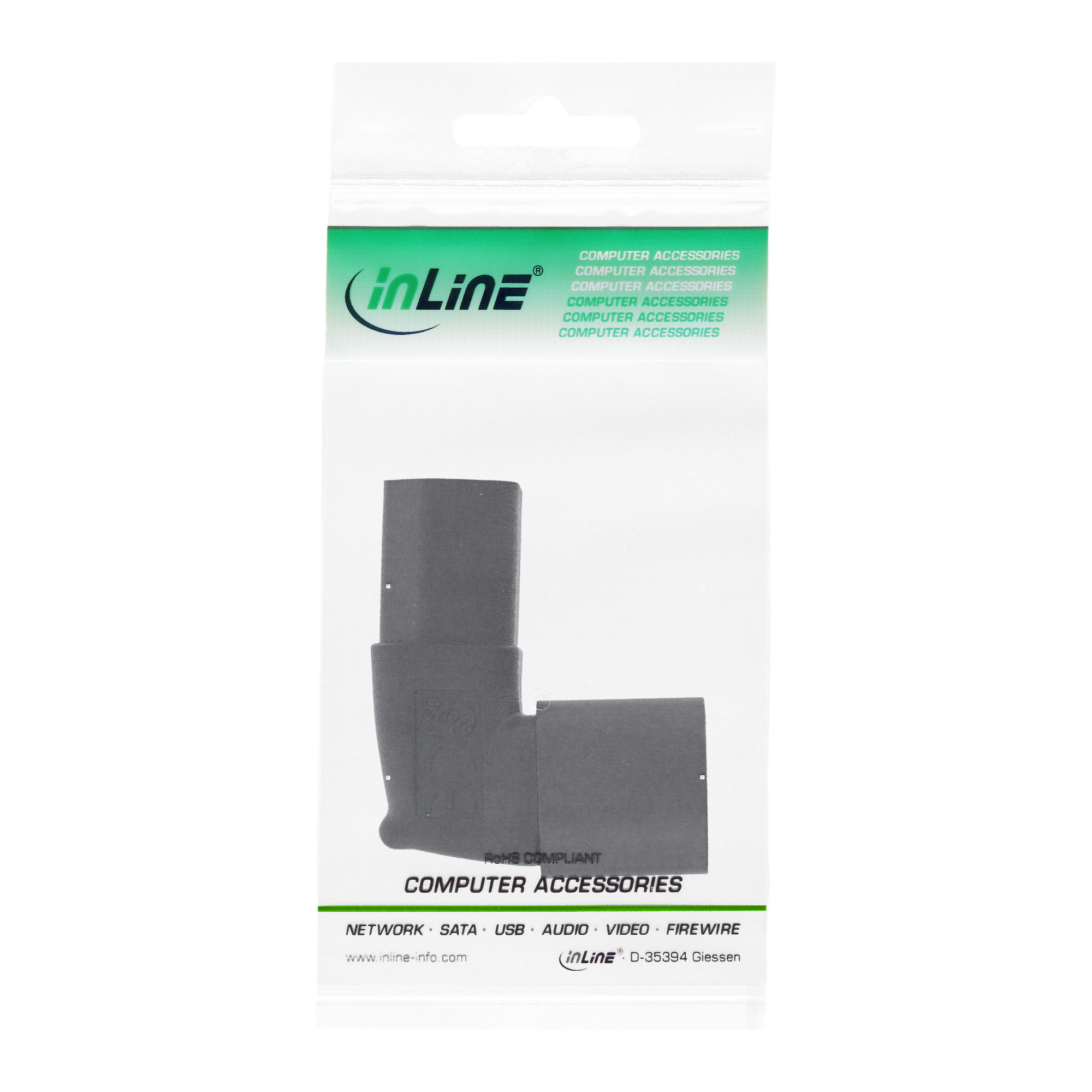 Inline® Netzadapter IEC 60320 C14 / C13, oben/unten gewinkelt, 3pol. Kaltgeräte