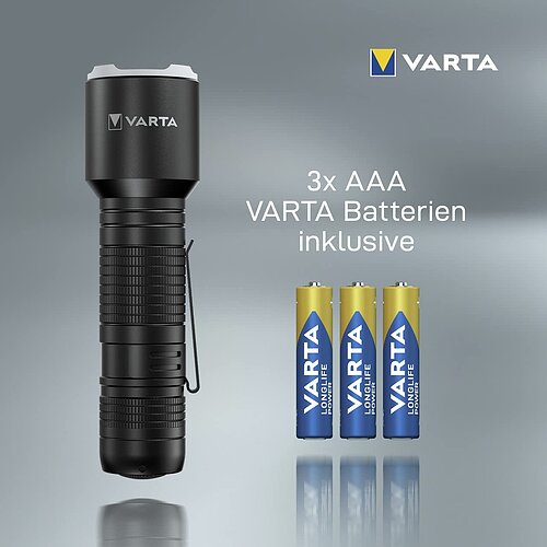 Varta Aluminium Light F30 Pro Taschenlampe 17608 - inkl. Batterien