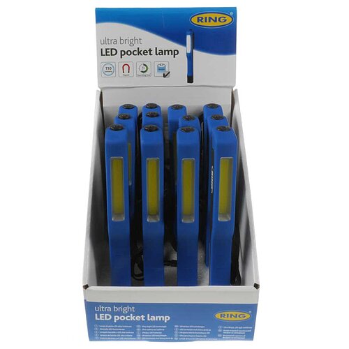 Ring RIL54 LED pocket lamp 12 helle, multifunktionale LED-Inspektionslampen im praktischen Thekendisplay