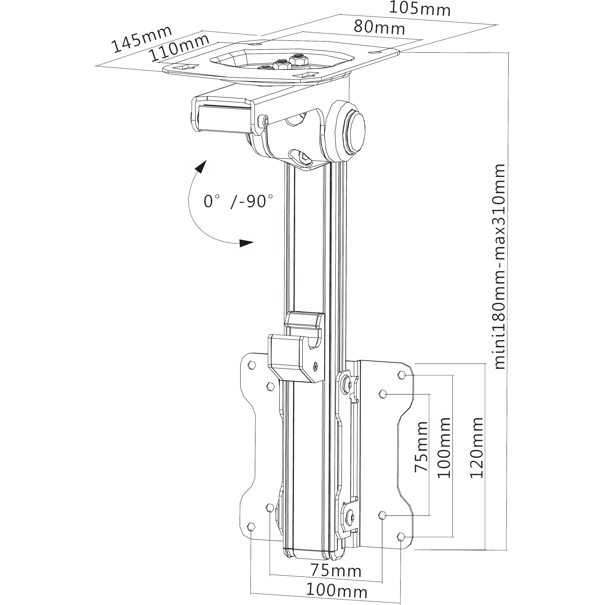 Inline® Unterschrank-Halterung, für Monitore bis 68cm (27"), bis 20kg
