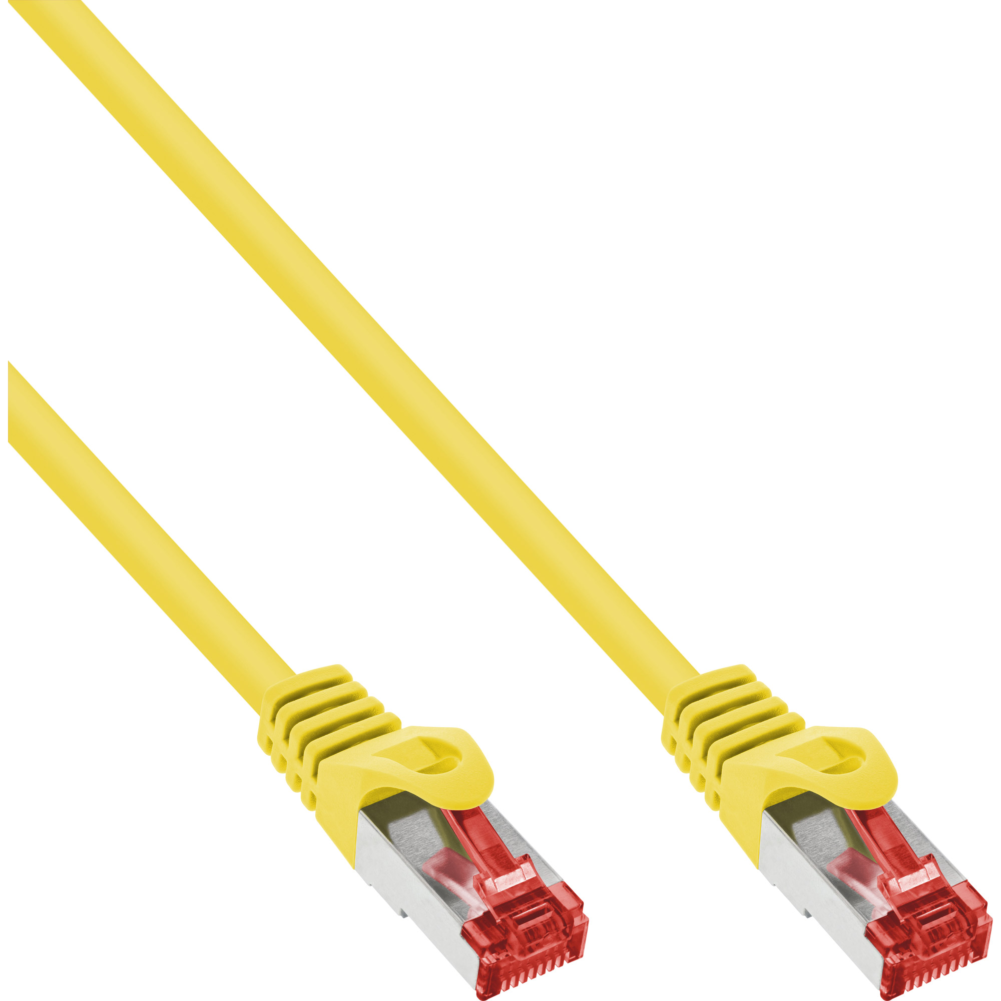 100er Bulk-Pack Inline® Patchkabel - S/FTP (PiMf) - Cat.6 - PVC Kupfer - Gelb - 0,5m