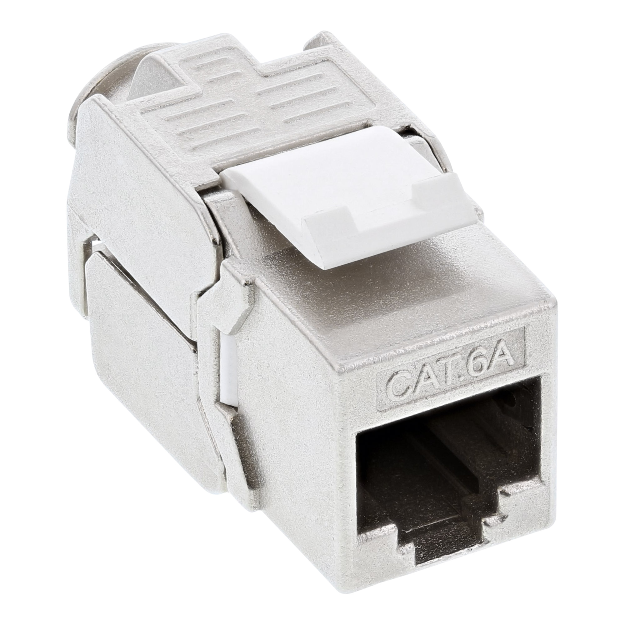 Inline® Cat.6A Anschlussdose, Unterputz, 2x Keystone RJ45 Buchse, weiß RAL9010