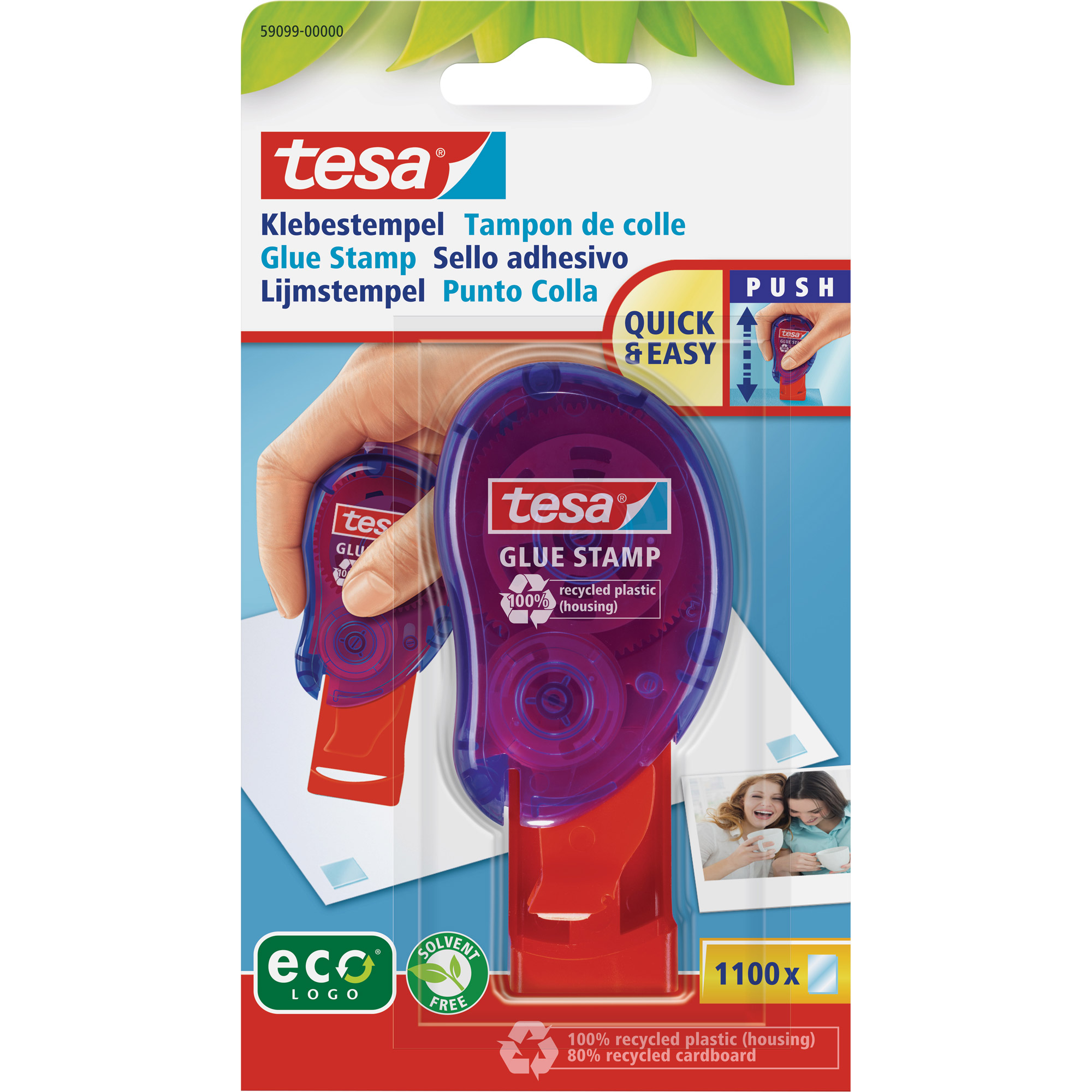 tesa Klebestempel ecoLogo, 8,4mm x 8,4mm, farblos tesa Klebestempel ecoLogo, 8,4mm x 8,4mm, farblos