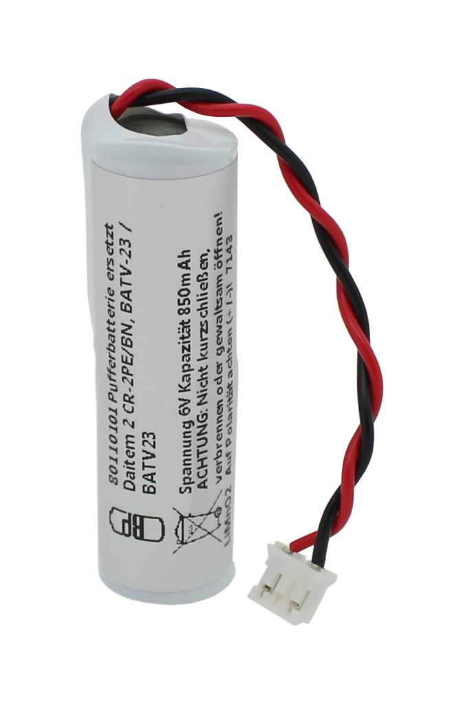 Pufferbatterie LiMnO2 6V 850mAh ersetzt Daitem BATV-23