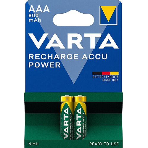 2x Varta NiMH AAA Micro 800mAh HR03 Power Recharge Akku 2x Varta NiMH AAA Micro 800mAh HR03 Power Recharge Akku
