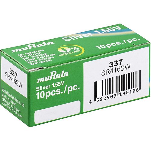 10x SR416SW 337 Silberoxid Batterie Murata ex. Sony 1,55 V