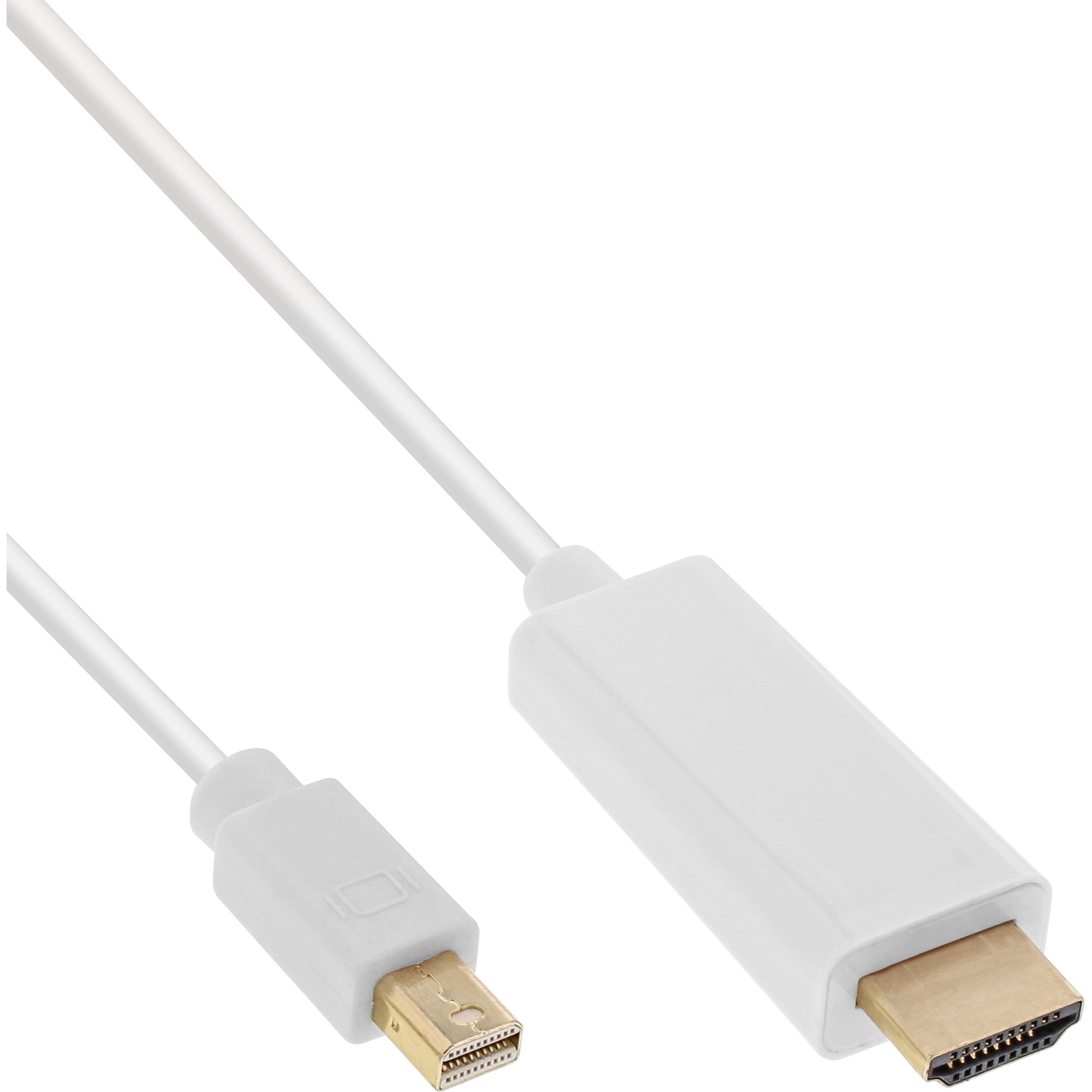 Inline® Mini DisplayPort zu HDMI Konverter Kabel, weiß, 5m, 4K2K, mit Audio