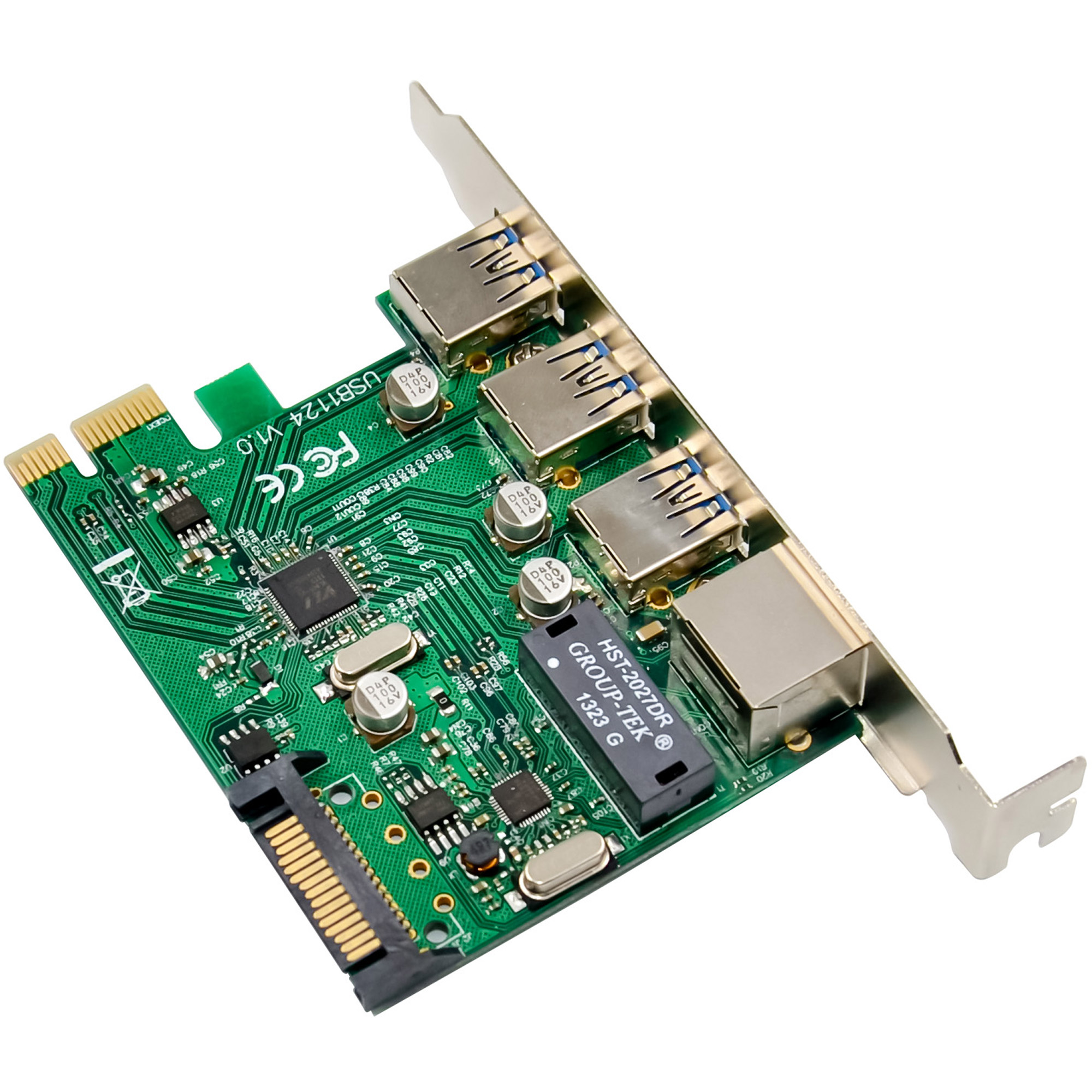 InLine® Combokarte Gigabit Netzwerk und USB 3.2 Gen.1, 1x RJ45, 3x USB-A
