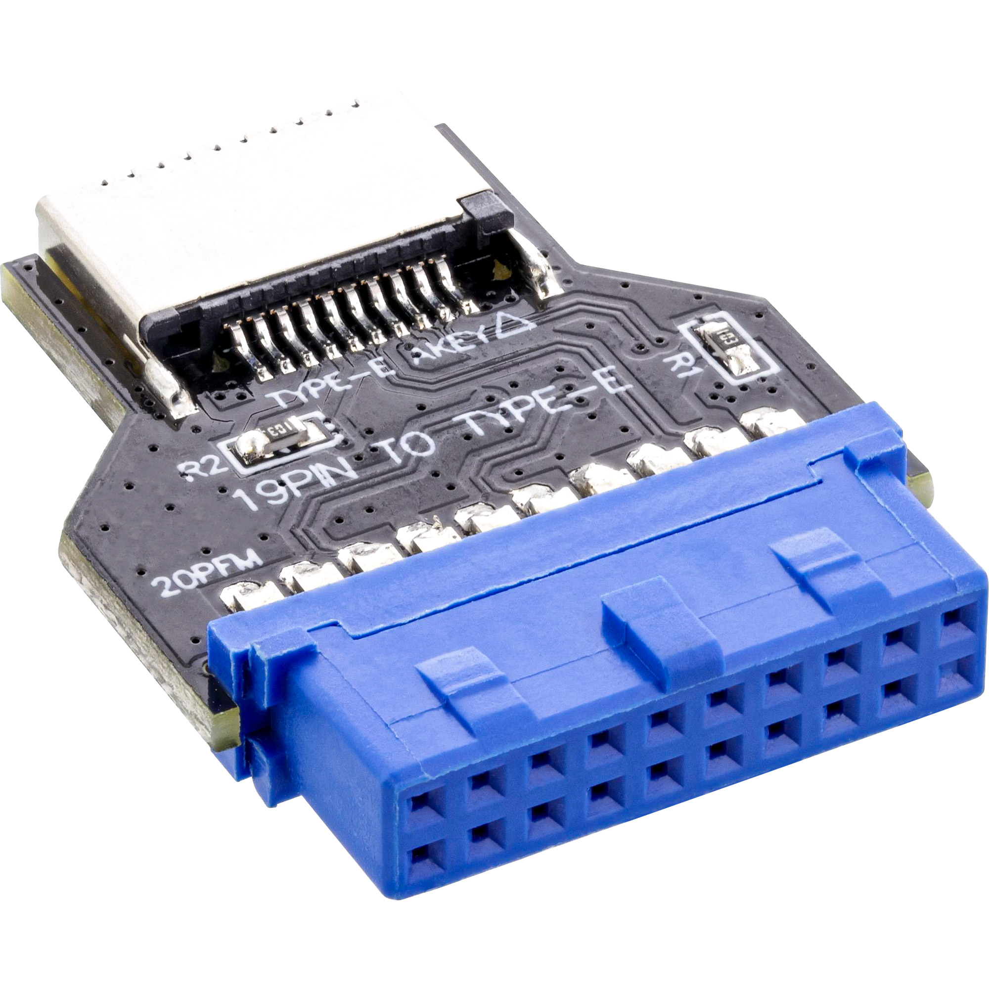 Inline® USB 3.0 Mainboard zu USB 3.2 Typ-E Key-A Adapter intern