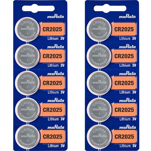10x Murata eh. Sony CR2025 Lithium Knopfzelle 3V - 10 Batterien