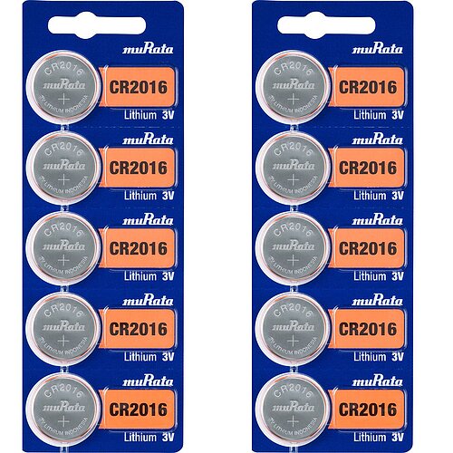 Murata eh. Sony CR2016 Lithium Knopfzelle 3V - 10 Batterien - 2 x 5er Streifen