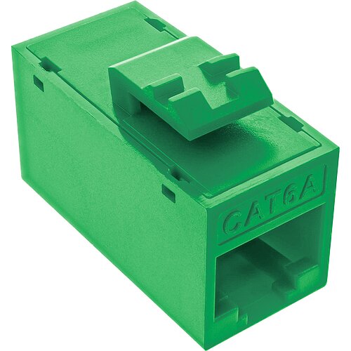 Inline® Keystone RJ45 Buchse/Buchse, ungeschirmt, Cat.6A, 8er Pack, grün