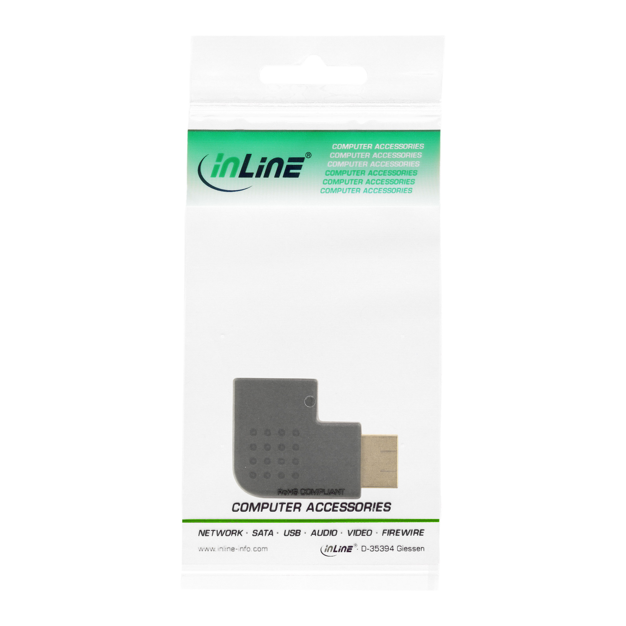 Inline® HDMI Adapter, Stecker / Buchse, seitlich rechts gewinkelt, 4K2K