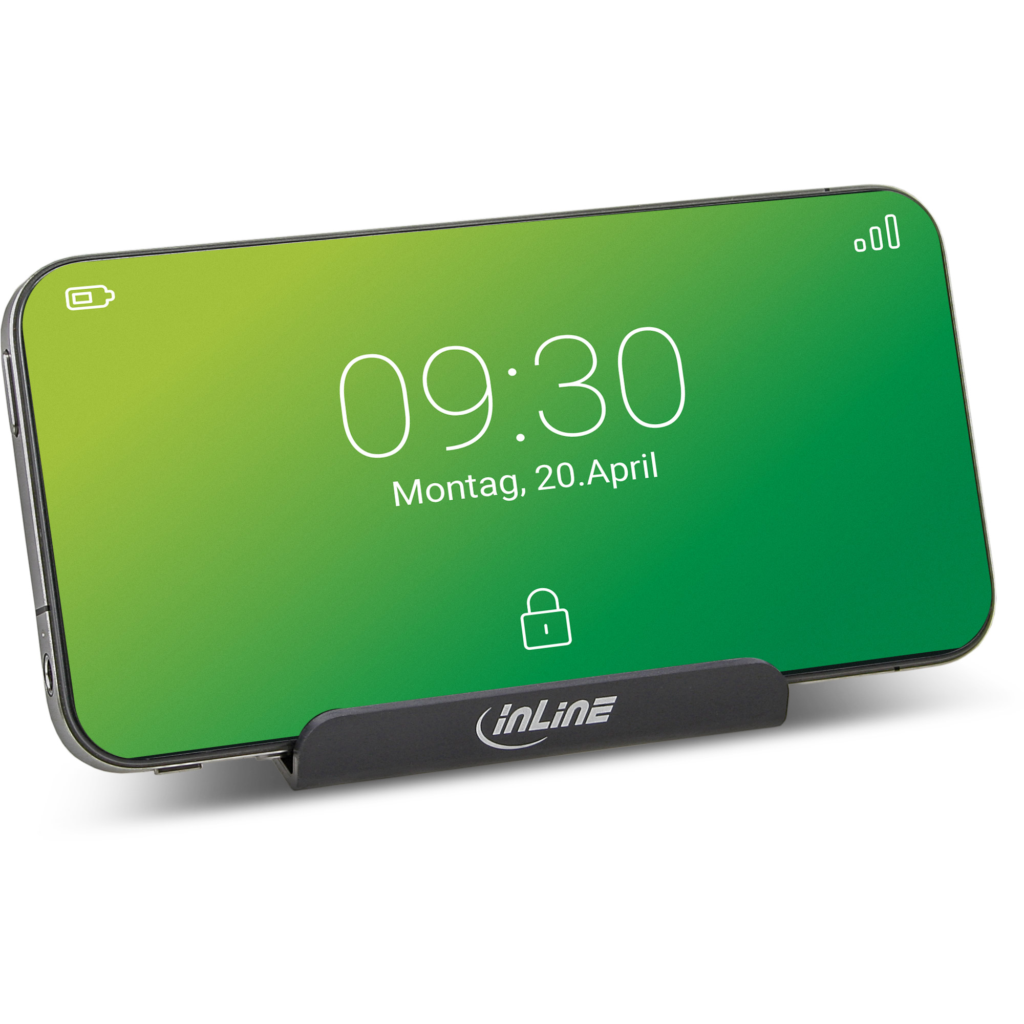 Inline® Smartphone und Handy Halterung für Schreibtisch / Regal, schwarz