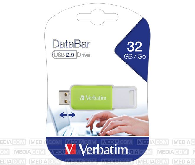 VERBATIM - USB 2.0 Stick 32GB, DataBar, grün