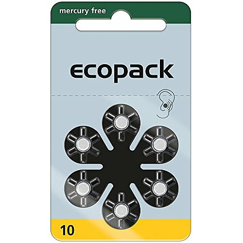 60x Typ 10 PR70 Ecopack Hörgerätebatterien - Gelb